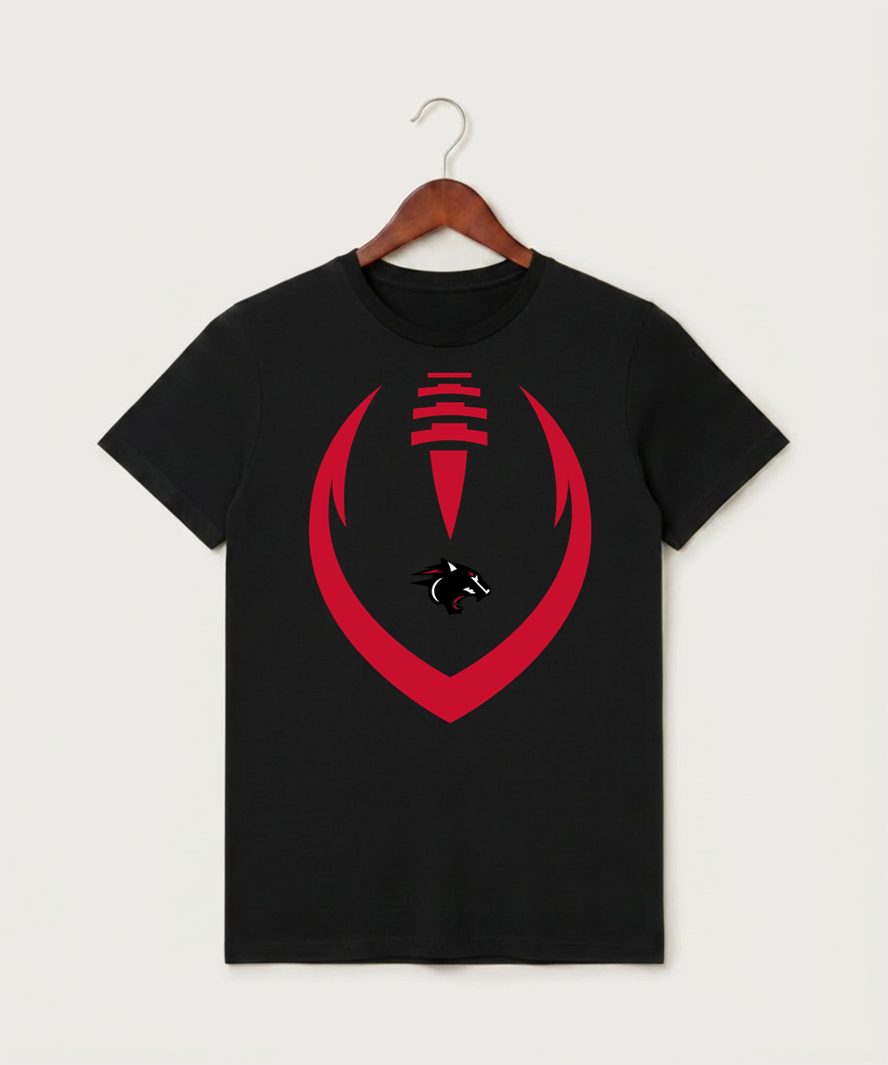 Nrheg Panthers High School Football (Boys) - Black T-Shirt - Full Front
