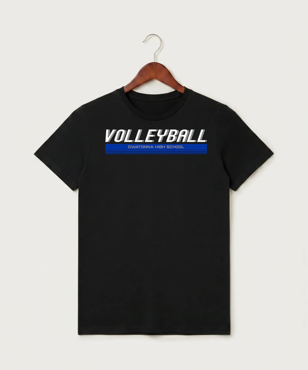 Owatonna High School Volleyball (Girls) - Black T-Shirt - Full Front