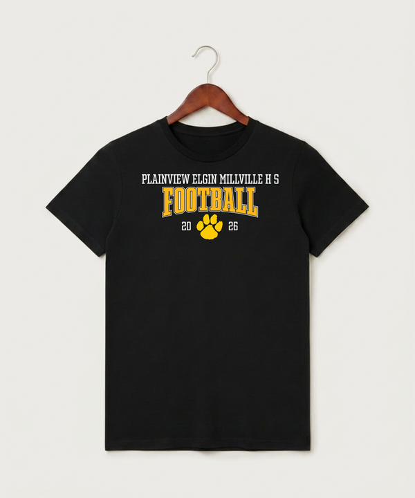 Plainview Elgin Millville H S Football (Boys) - Black T-Shirt - Full Front