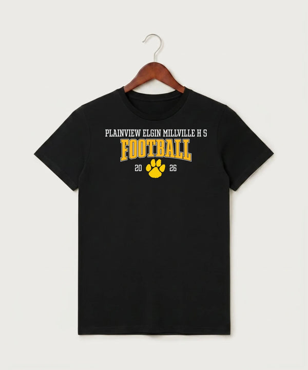 Plainview Elgin Millville H S Football (Boys) - Black T-Shirt - Full Front