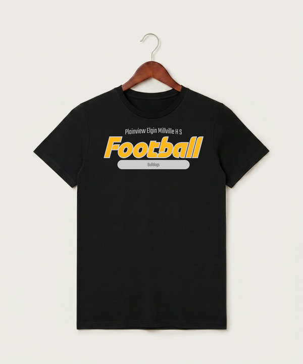 Plainview Elgin Millville H S Football (Boys) - Black T-Shirt - Full Front