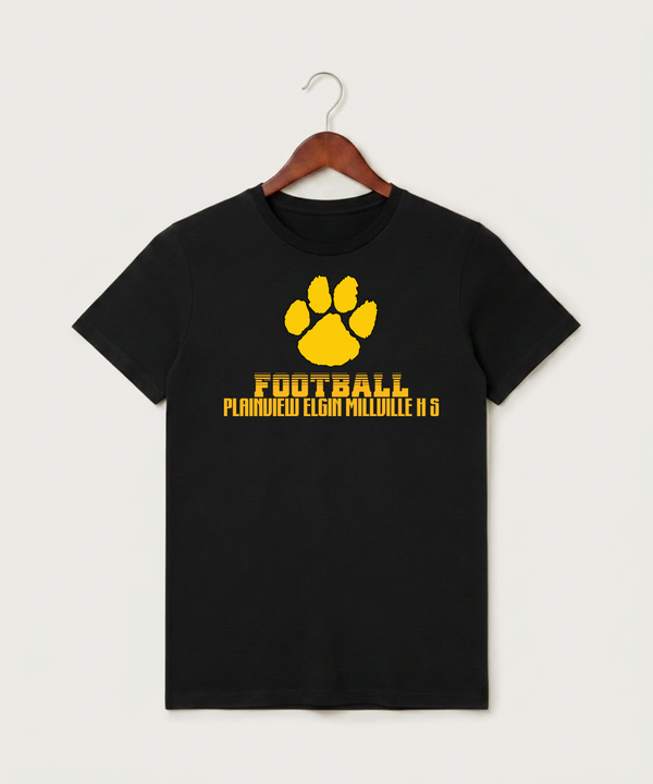 Plainview Elgin Millville H S Football (Boys) - Black T-Shirt - Full Front