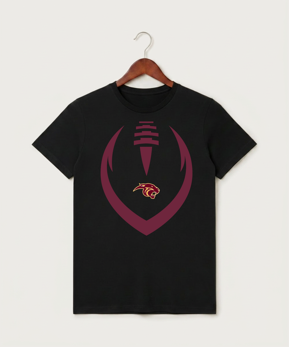 Pine Island High School Football (Boys) - Black T-Shirt - Full Front