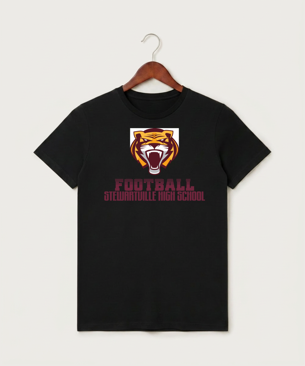 Stewartville High School Football (Boys) - Black T-Shirt - Full Front