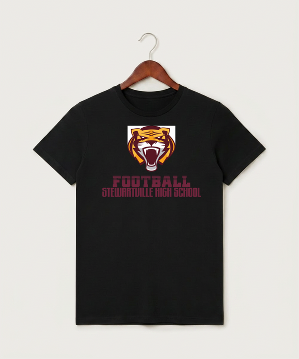Stewartville High School Football (Boys) - Black T-Shirt - Full Front