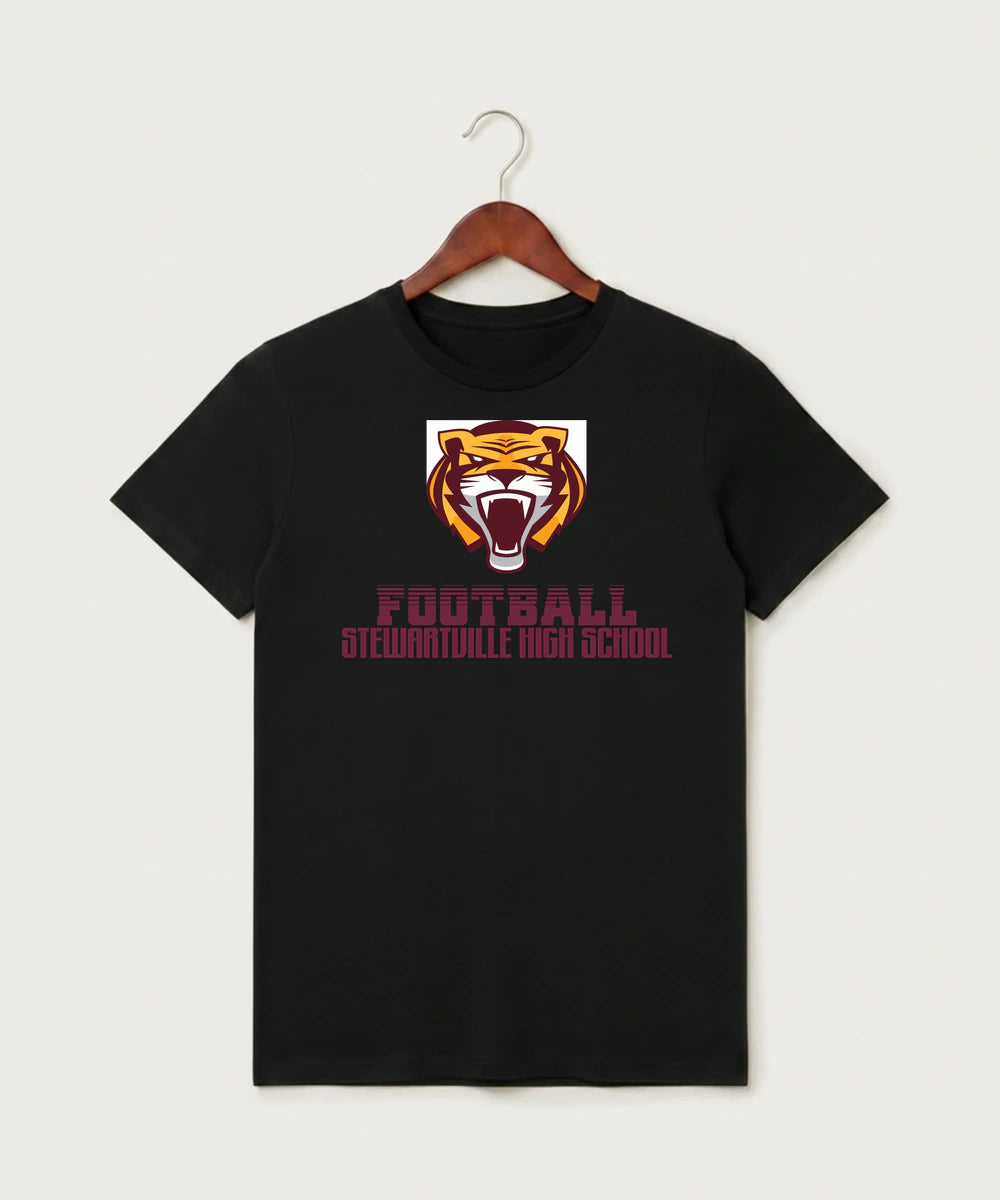 Stewartville High School Football (Boys) - Black T-Shirt - Full Front