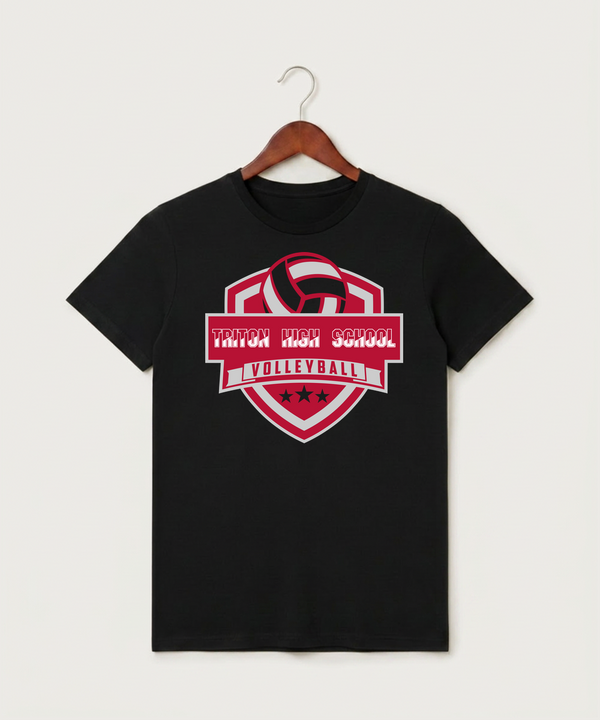 Triton High School Volleyball (Girls) - Black T-Shirt - Full Front
