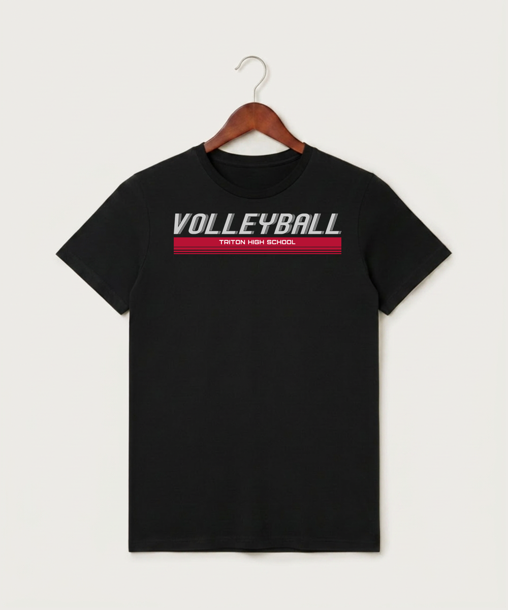 Triton High School Volleyball (Girls) - Black T-Shirt - Full Front