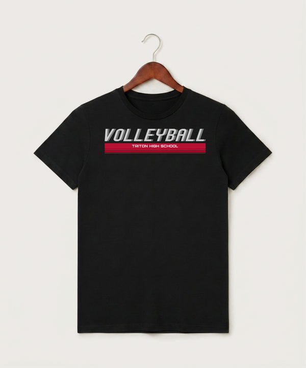 Triton High School Volleyball (Girls) - Black T-Shirt - Full Front