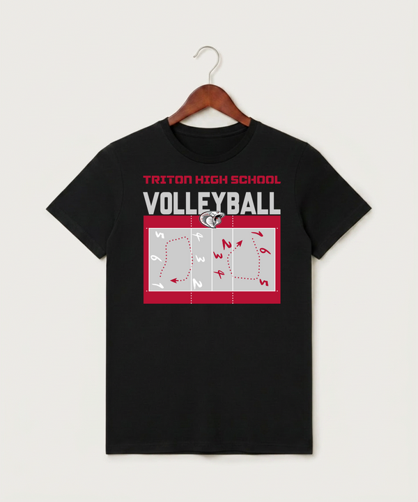Triton High School Volleyball (Girls) - Black T-Shirt - Full Front