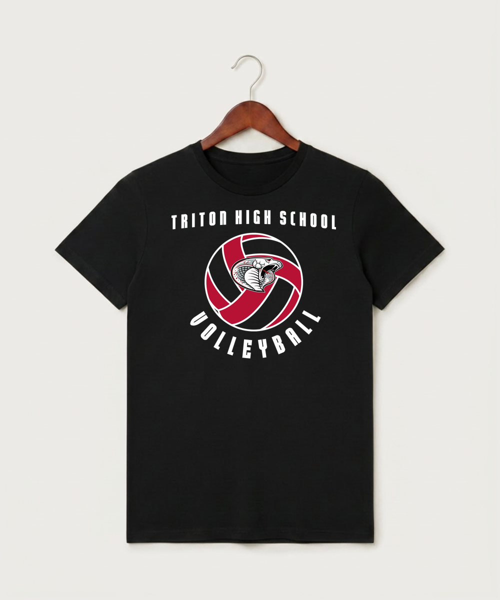 Triton High School Volleyball (Girls) - Black T-Shirt - Full Front