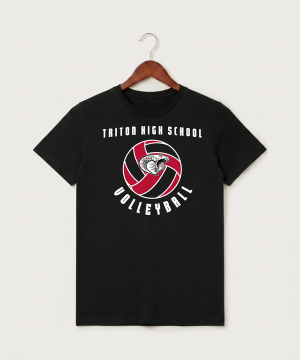 Triton High School Volleyball (Girls) - Black T-Shirt - Full Front