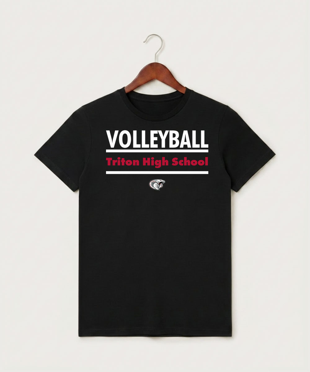 Triton High School Volleyball (Girls) - Black T-Shirt - Full Front