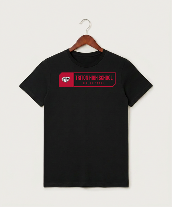 Triton High School Volleyball (Girls) - Black T-Shirt - Full Front