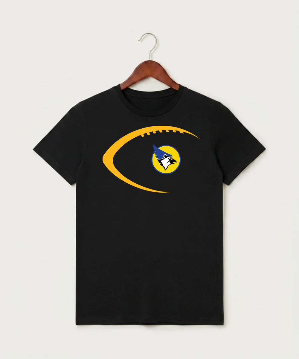 Waseca High School Football (Boys) - Black T-Shirt - Full Front
