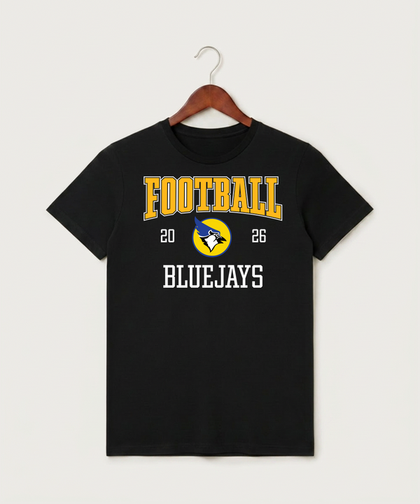 Waseca High School Football (Boys) - Black T-Shirt - Full Front