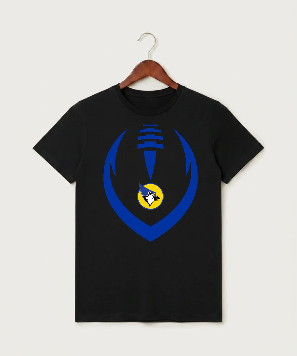 Waseca High School Football (Boys) - Black T-Shirt - Full Front