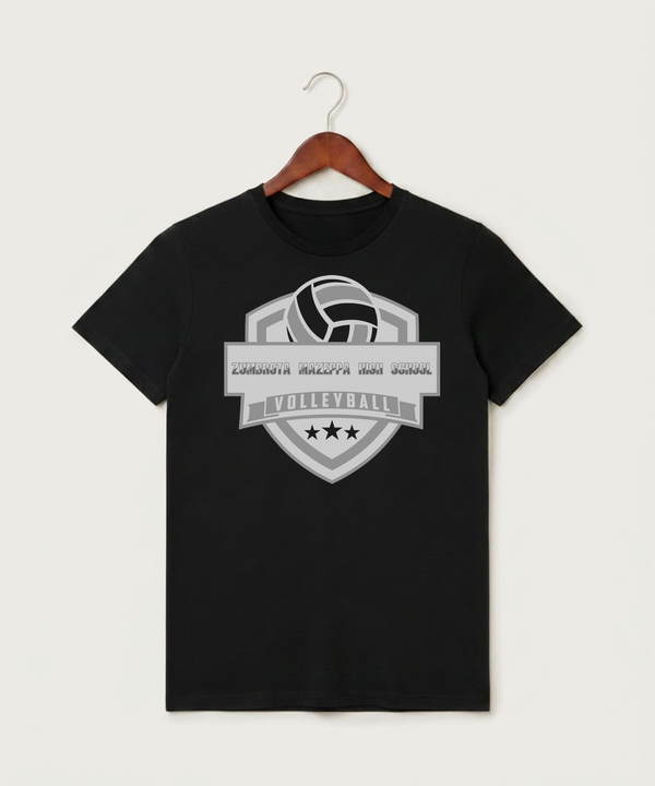 Zumbrota Mazeppa High School Volleyball (Girls) - Black T-Shirt - Full Front