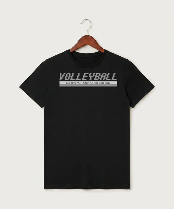 Zumbrota Mazeppa High School Volleyball (Girls) - Black T-Shirt - Full Front