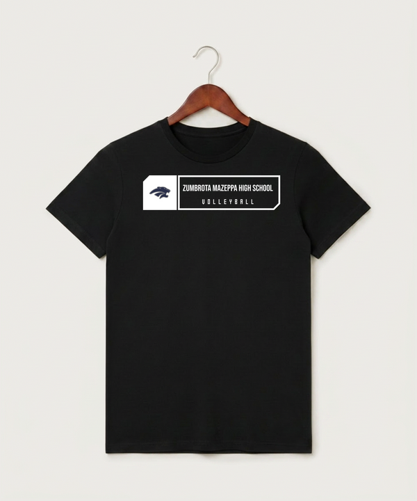 Zumbrota Mazeppa High School Volleyball (Girls) - Black T-Shirt - Full Front
