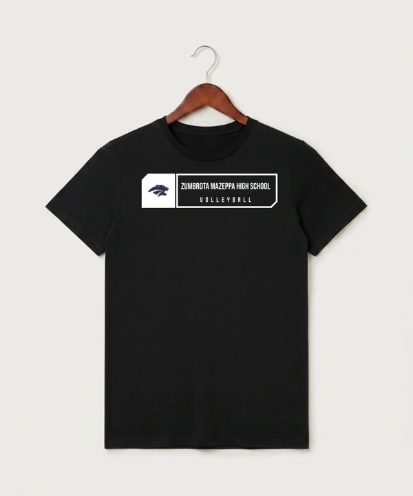 Zumbrota Mazeppa High School Volleyball (Girls) - Black T-Shirt - Full Front