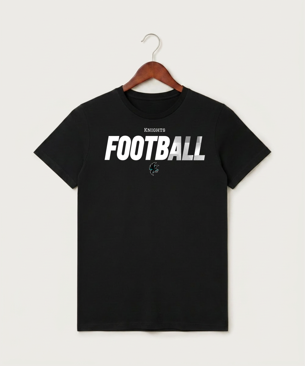 Alden-Conger-Glenville Emmons High School Football (Boys) - Black T-Shirt - Full Front