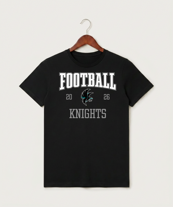 Alden-Conger-Glenville Emmons High School Football (Boys) - Black T-Shirt - Full Front