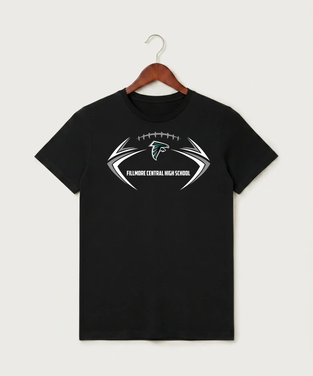 Fillmore Central High School Football (Boys) - Black T-Shirt - Full Front