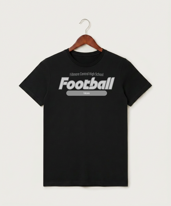 Fillmore Central High School Football (Boys) - Black T-Shirt - Full Front