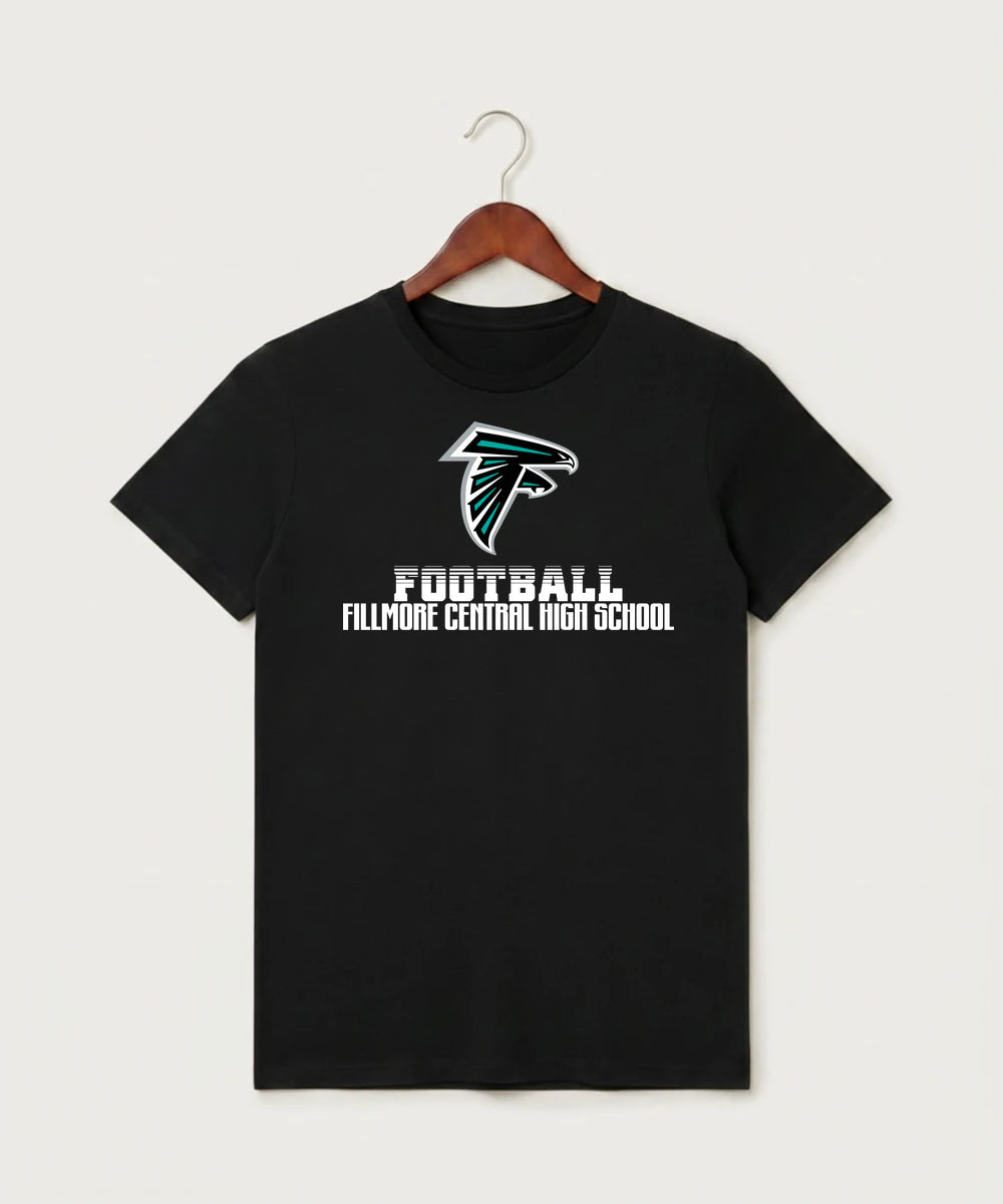 Fillmore Central High School Football (Boys) - Black T-Shirt - Full Front