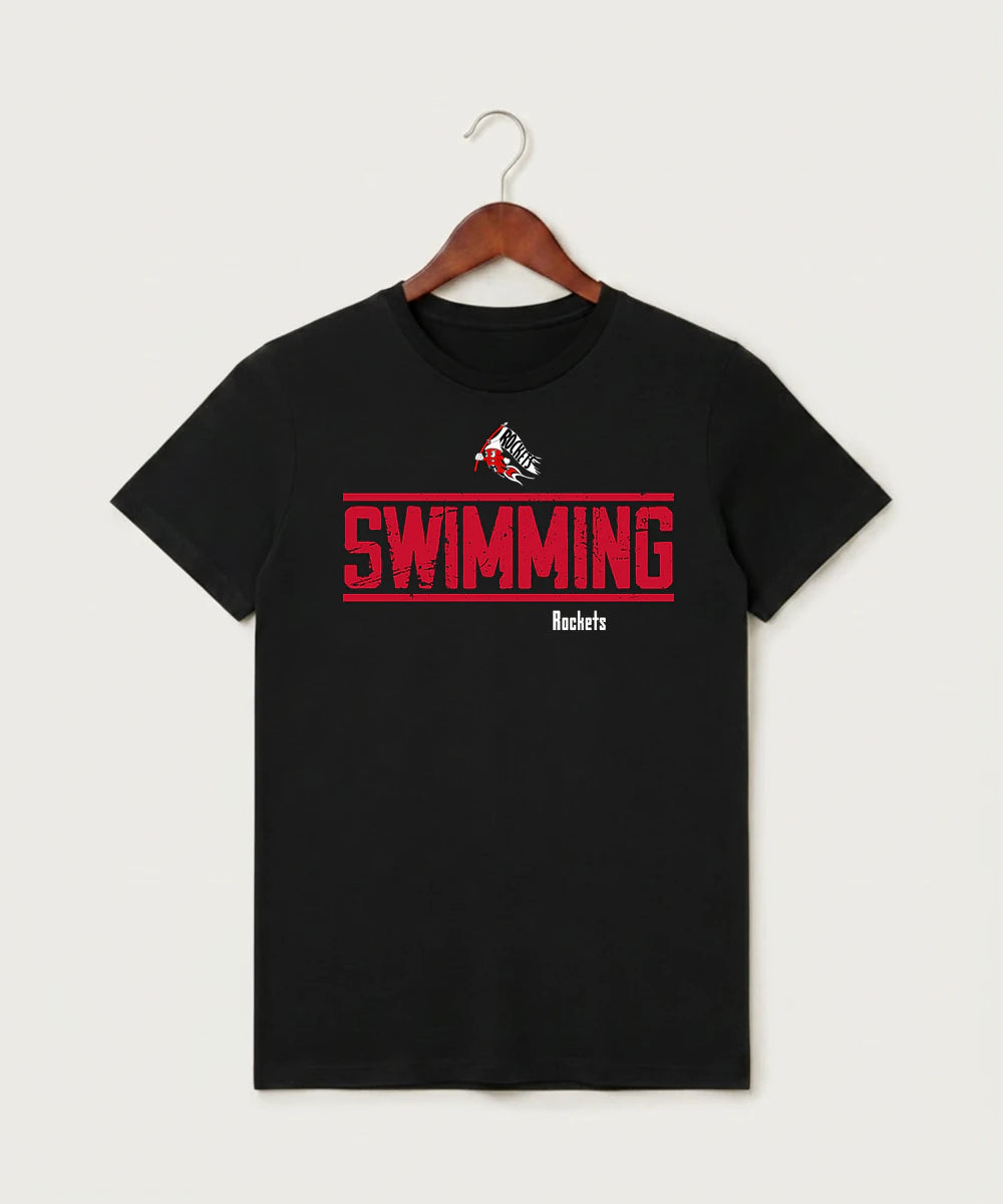 John Marshall High School Swim Dive Girls - Black T-Shirt - Full Front