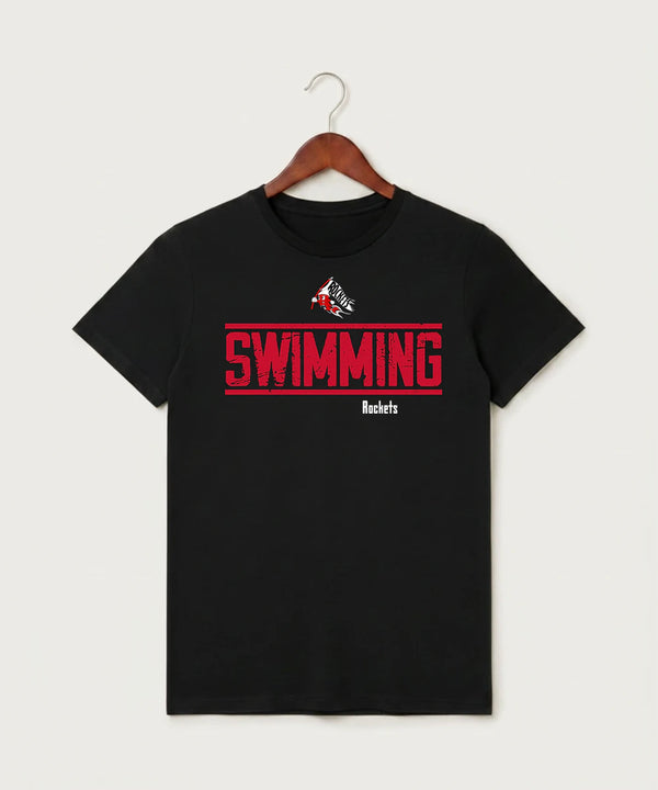 John Marshall High School Swim Dive Girls - Black T-Shirt - Full Front