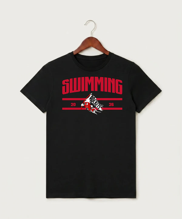 John Marshall High School Swim Dive Girls - Black T-Shirt - Full Front