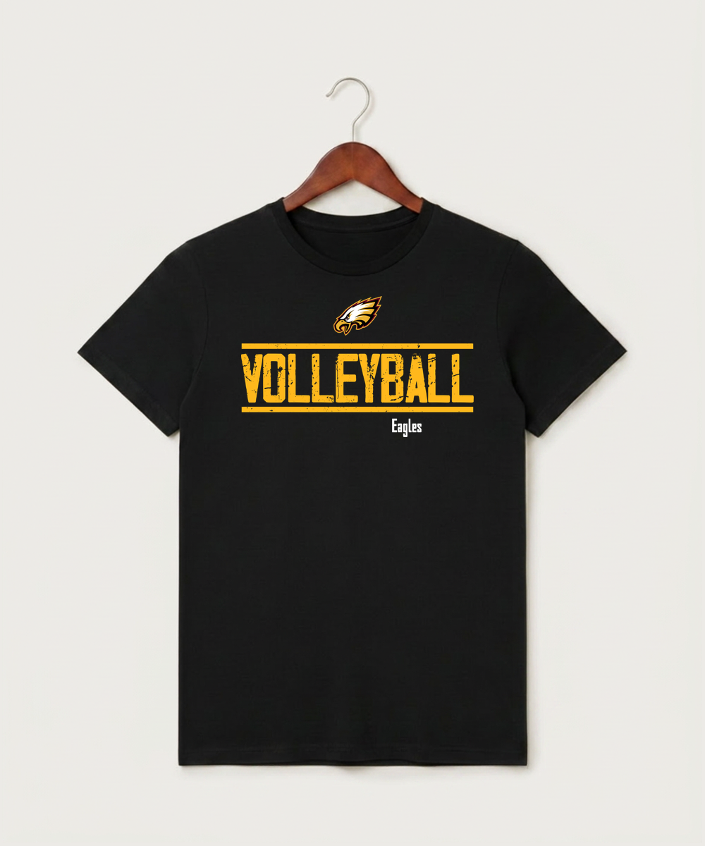 Dover-Eyota High School Volleyball (Girls) - Black T-Shirt - Full Front