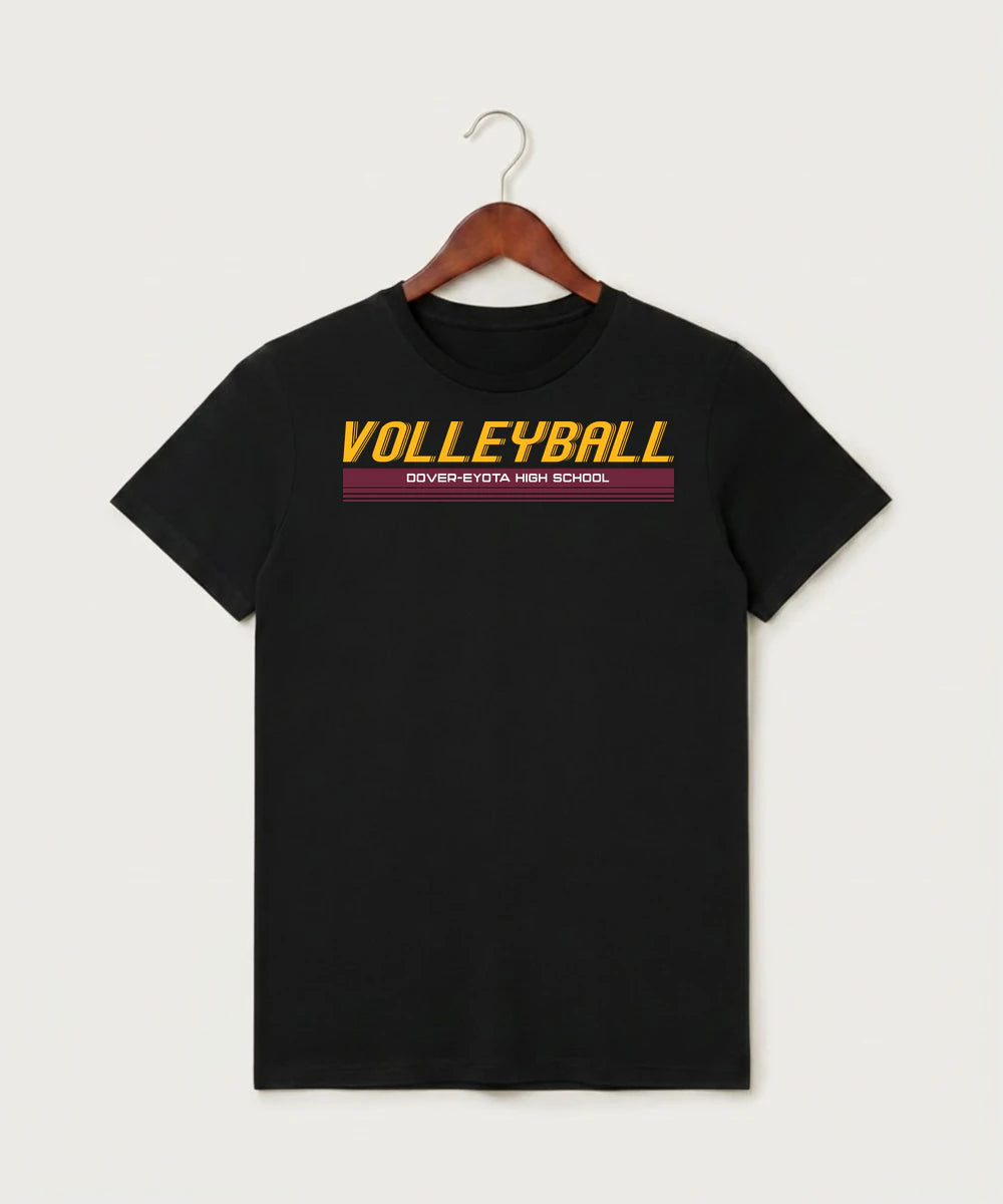 Dover-Eyota High School Volleyball (Girls) - Black T-Shirt - Full Front