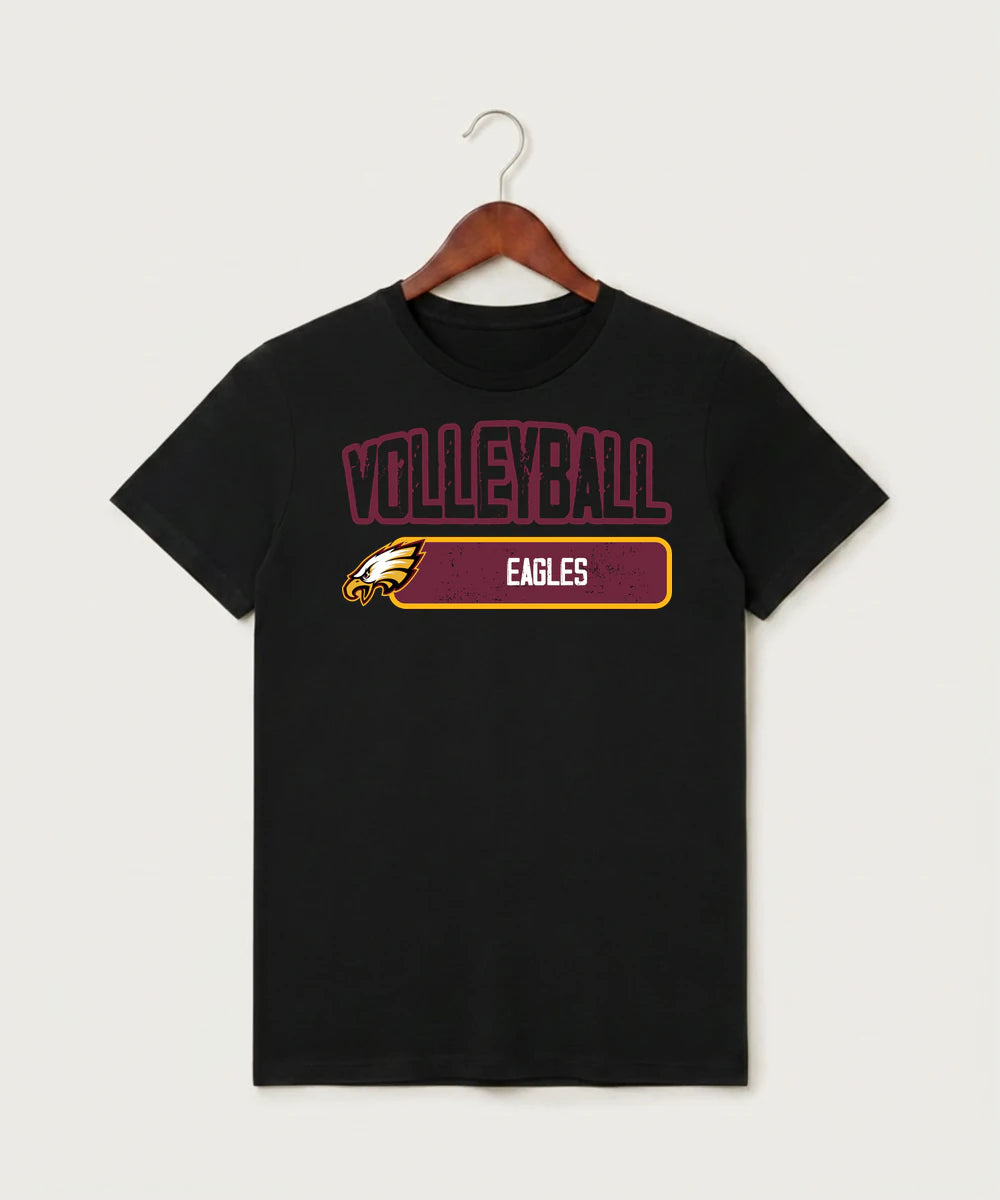 Dover-Eyota High School Volleyball (Girls) - Black T-Shirt - Full Front