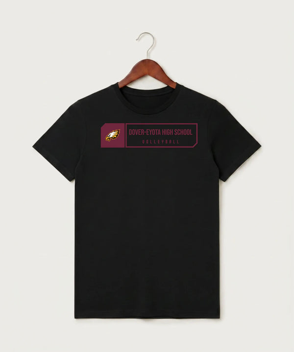 Dover-Eyota High School Volleyball (Girls) - Black T-Shirt - Full Front