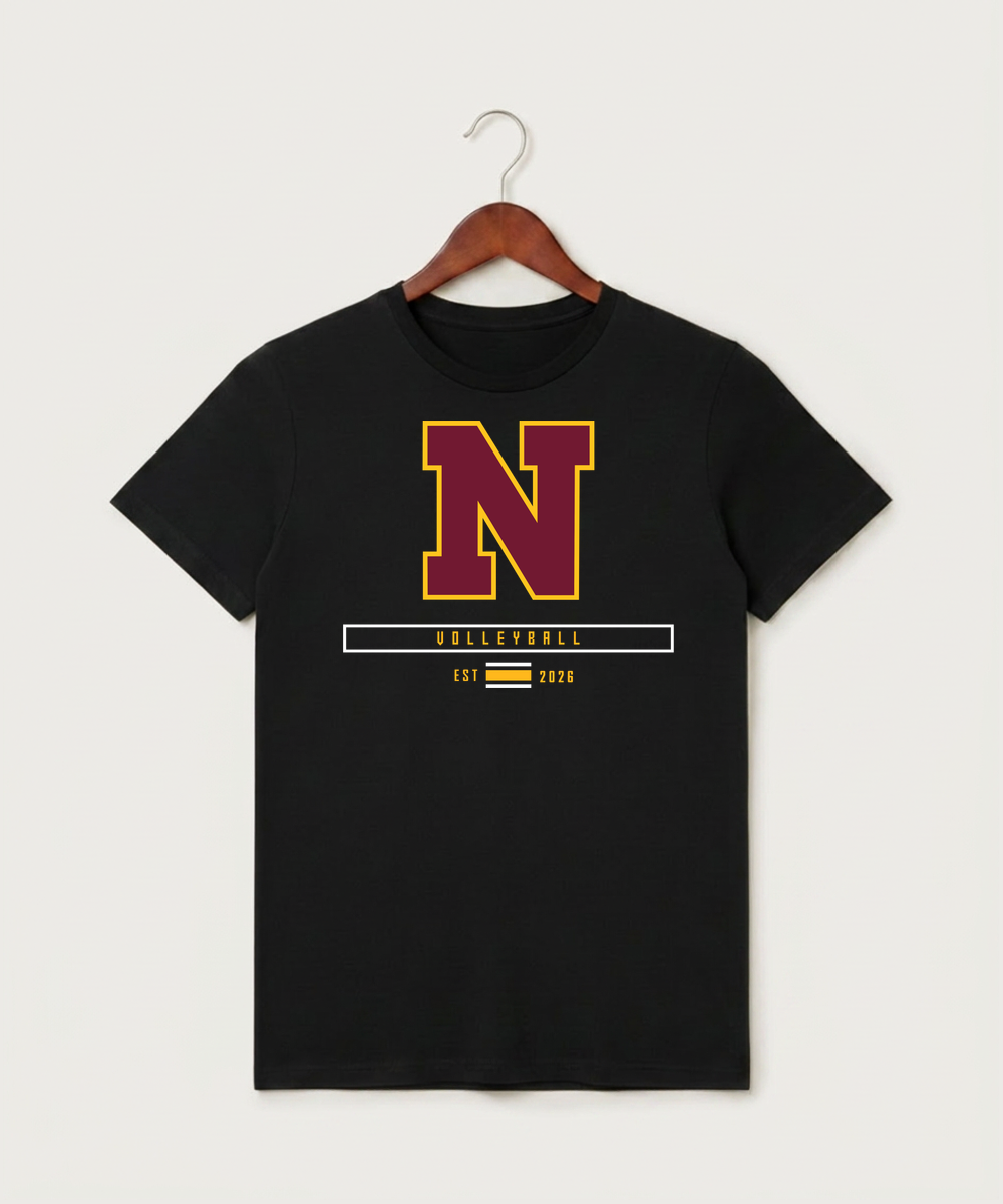 Northfield High School Volleyball (Girls) - Black T-Shirt - Full Front