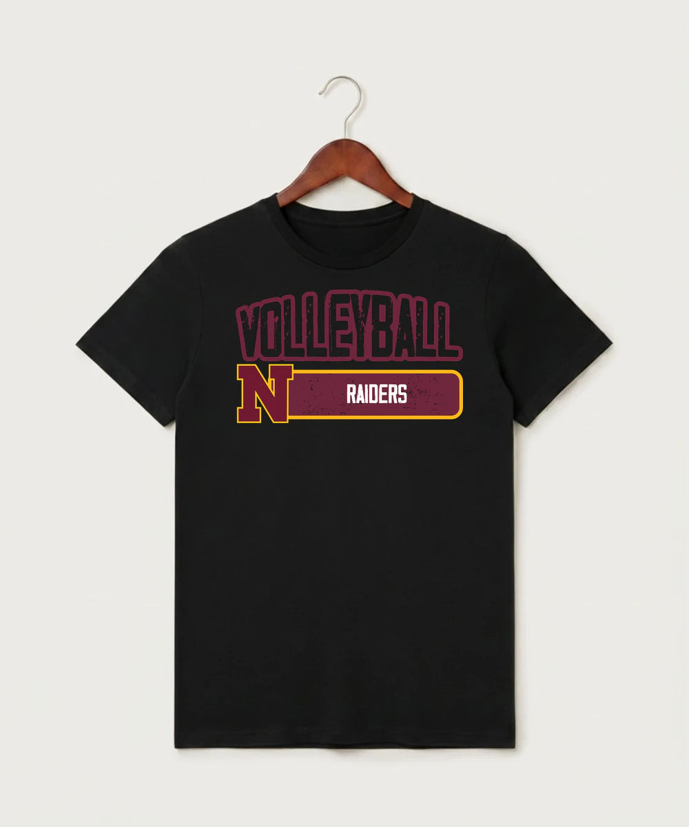 Northfield High School Volleyball (Girls) - Black T-Shirt - Full Front