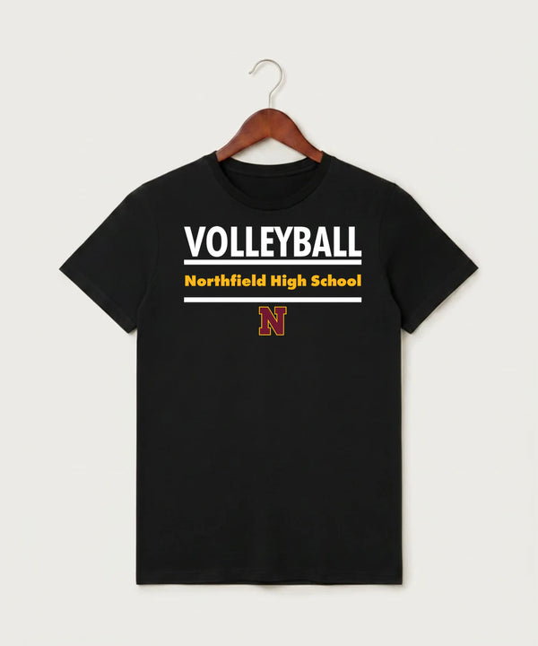 Northfield High School Volleyball (Girls) - Black T-Shirt - Full Front