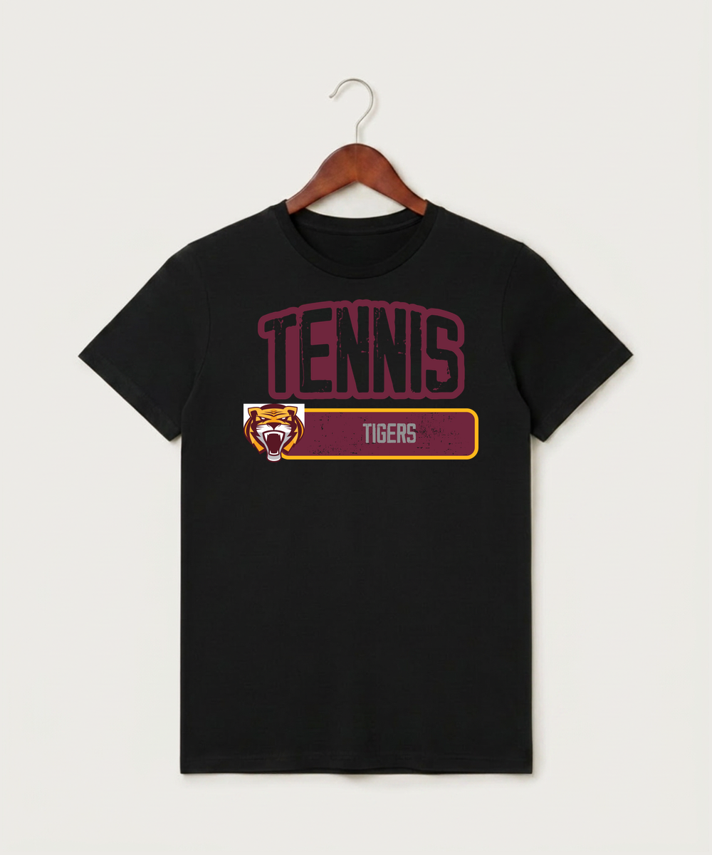 Stewartville High School Tennis (Coed) - Black T-Shirt - Full Front