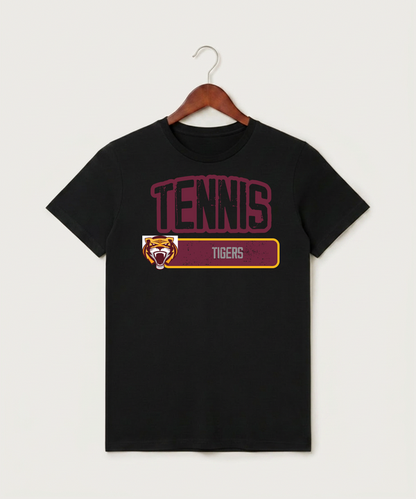 Stewartville High School Tennis (Coed) - Black T-Shirt - Full Front