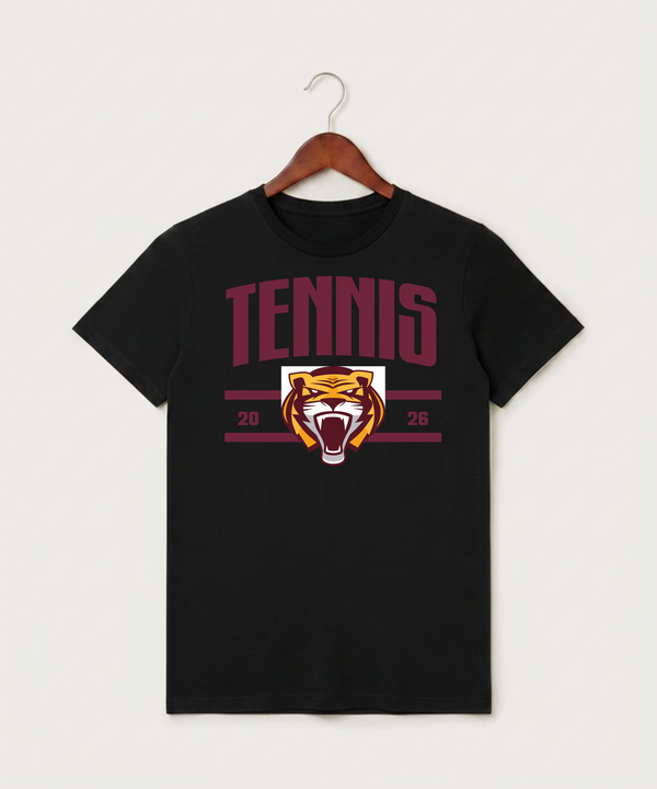 Stewartville High School Tennis (Coed) - Black T-Shirt - Full Front