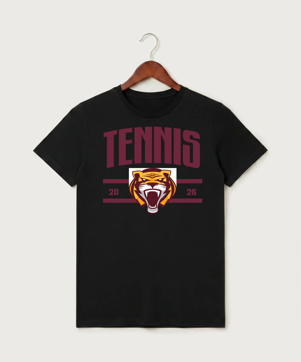 Stewartville High School Tennis (Coed) - Black T-Shirt - Full Front