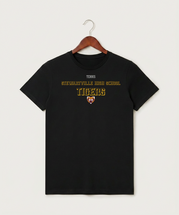 Stewartville High School Tennis (Coed) - Black T-Shirt - Full Front