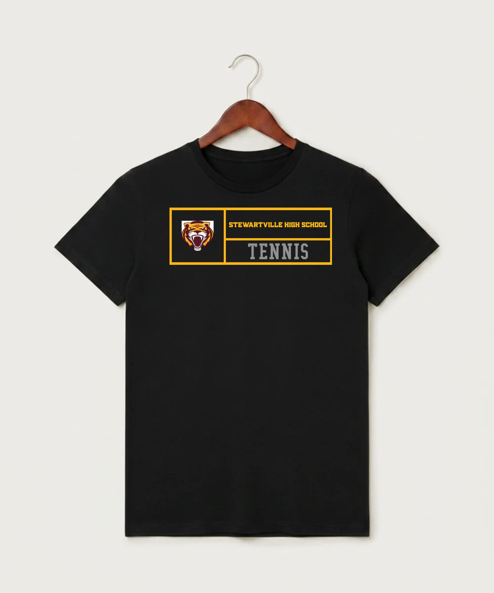 Stewartville High School Tennis (Coed) - Black T-Shirt - Full Front