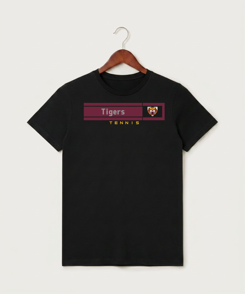 Stewartville High School Tennis (Coed) - Black T-Shirt - Full Front