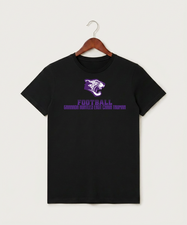 Granada-Huntley-East Chain/Truman Football (Boys) - Black T-Shirt - Full Front