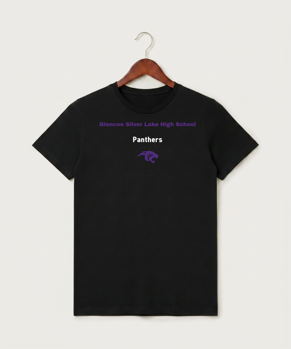 Glencoe Silver Lake High School Athletics - Black T-Shirt - Full Front