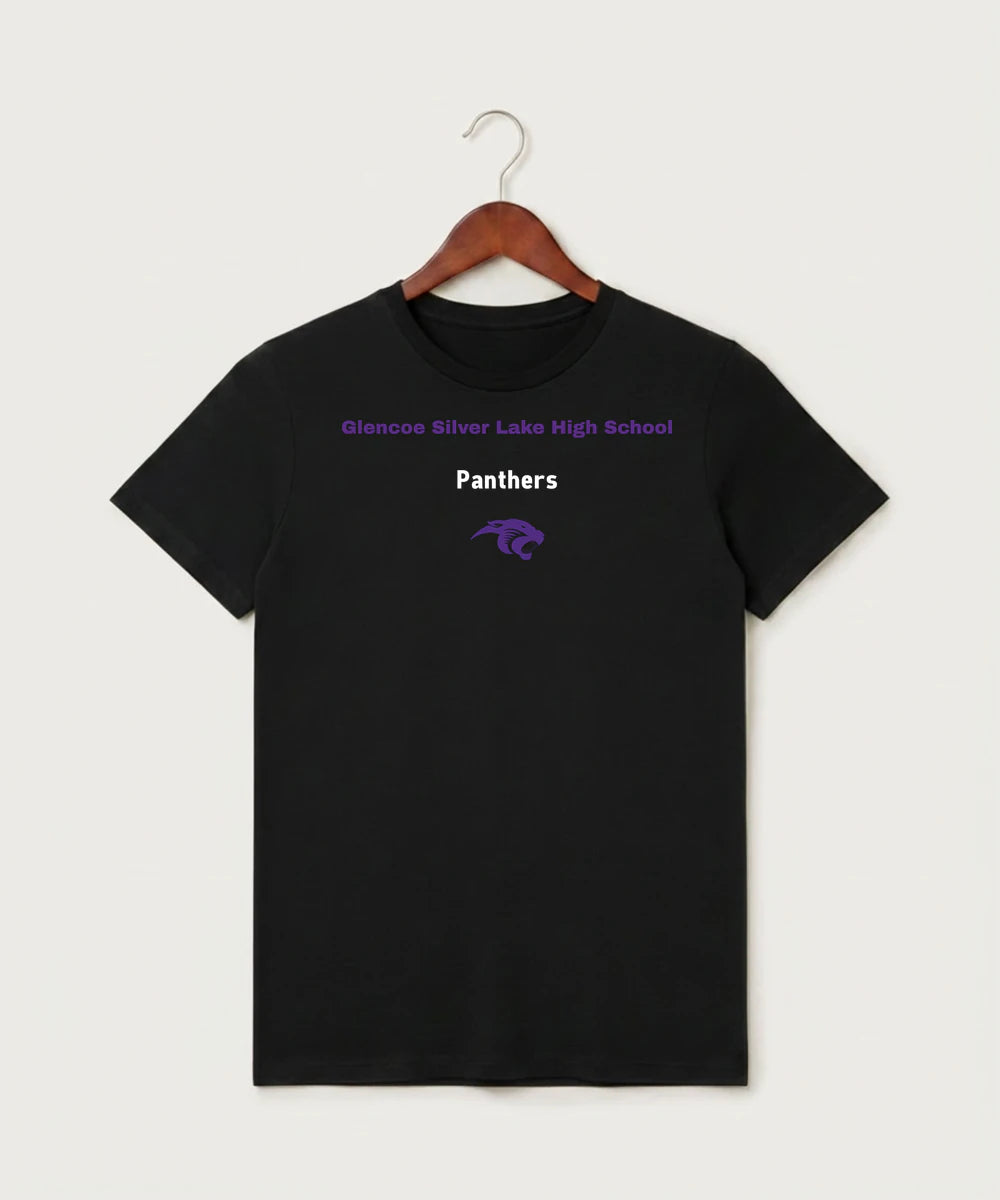 Glencoe Silver Lake High School Athletics - Black T-Shirt - Full Front